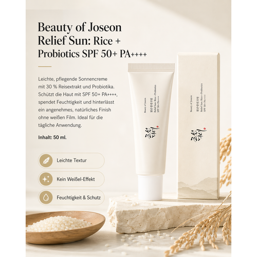 Beauty of Joseon Relief Sun: Rice + Probiotics 50ml (SPF50+ PA++++) - alta-beauty.com