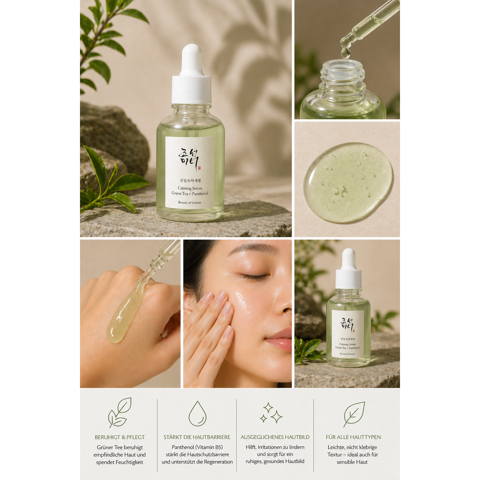 Beauty of Joseon Calming Serum: Green Tea + Panthenol – Beruhigendes Serum, 30 ml - alta-beauty.com