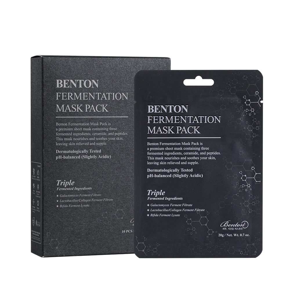 Benton Fermentation Mask Pack 20g x 10er – fermentierte Tuchmaske Glow
