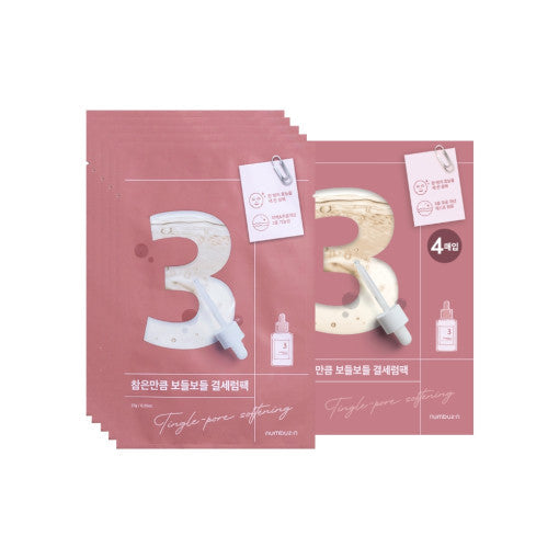 Numbuzin No.3 Tingle Pore Softening Mask 10er – Poren verfeinern AHA glattere Haut