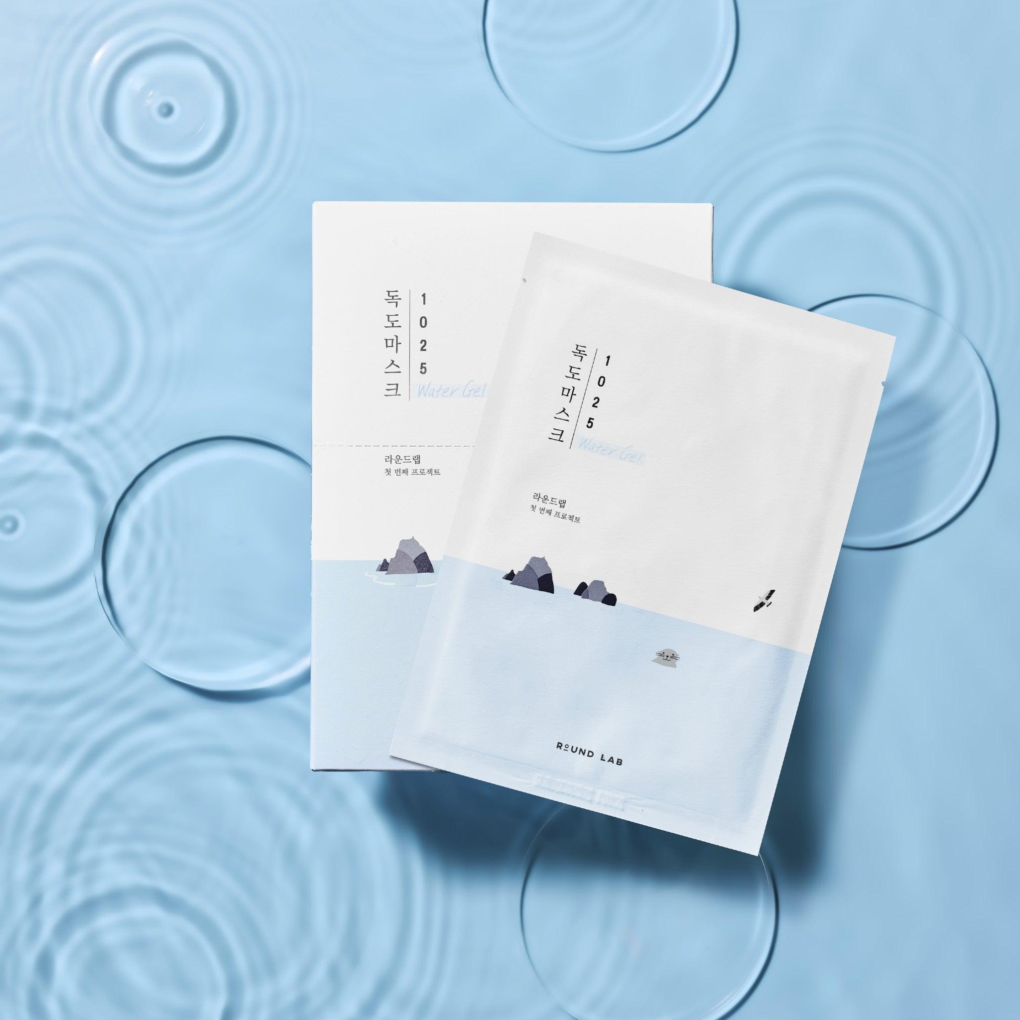 Round Lab 1025 Dokdo Water Gel Mask Sheet 10 Stück – Feuchtigkeits-Gel-Tuchmasken Tiefseewasser