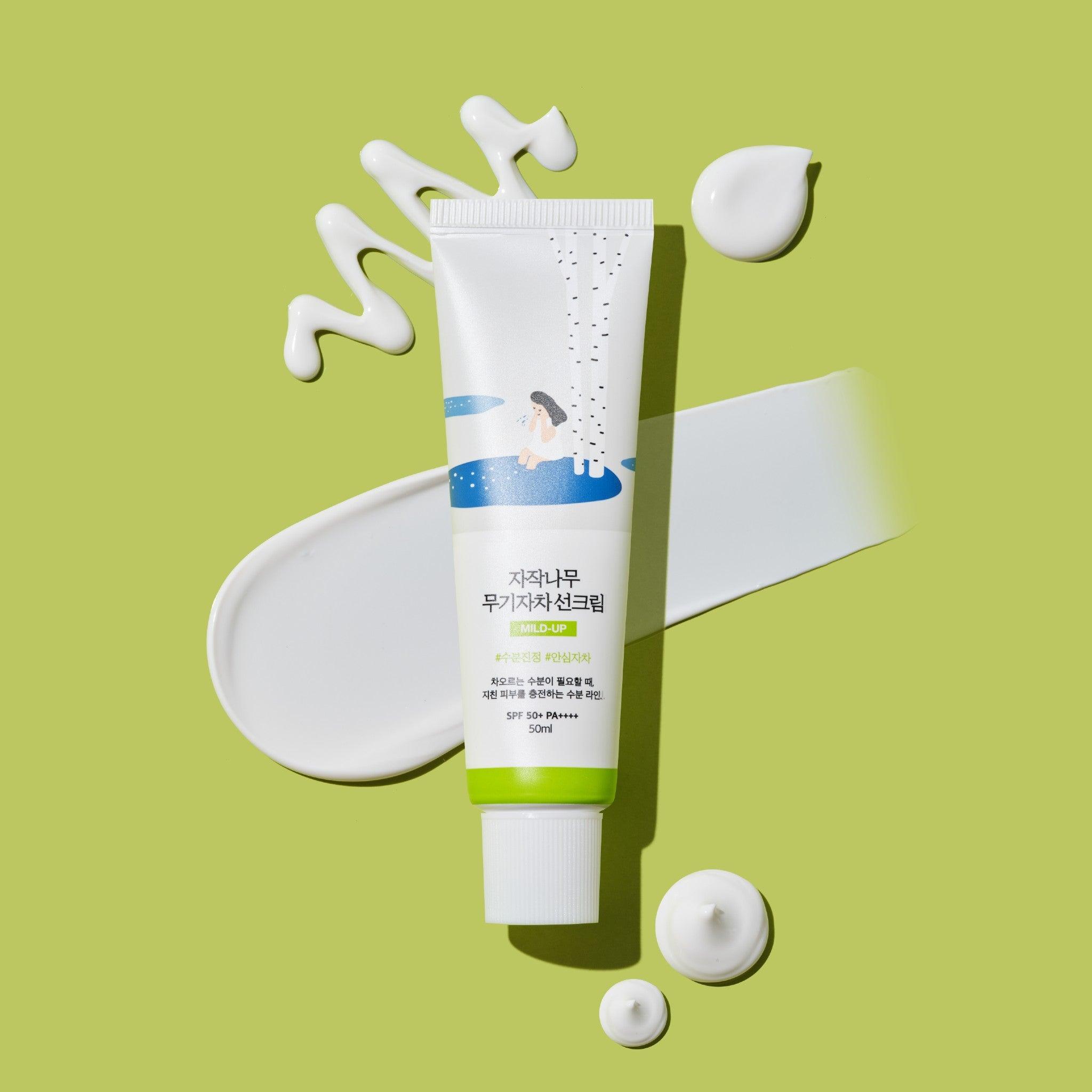 Round Lab Birch Moisturizing Mild-Up Sunscreen SPF50+ PA++++ 50ml – feuchtigkeitsreicher Sonnenschutz