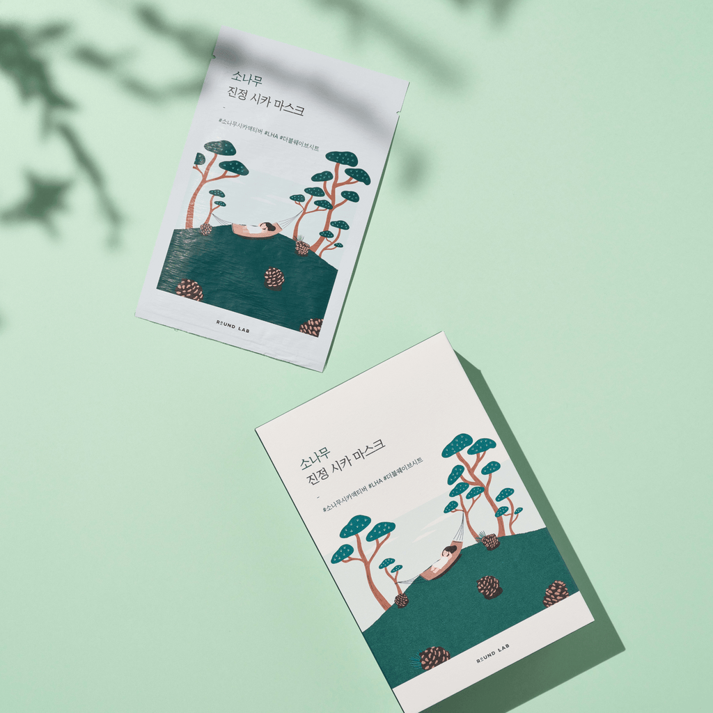 Round Lab Pine Calming Cica Sheet Mask 10 Stück – beruhigende Kiefer-Cica Tuchmasken
