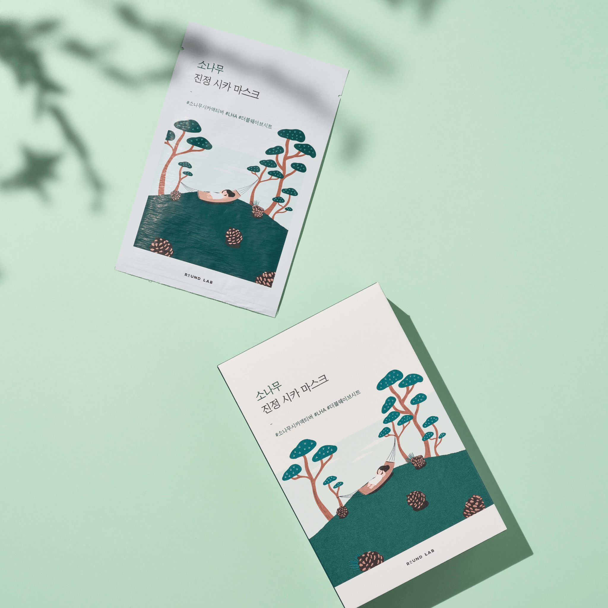 Round Lab Pine Calming Cica Sheet Mask 10 Stück – beruhigende Kiefer-Cica Tuchmasken