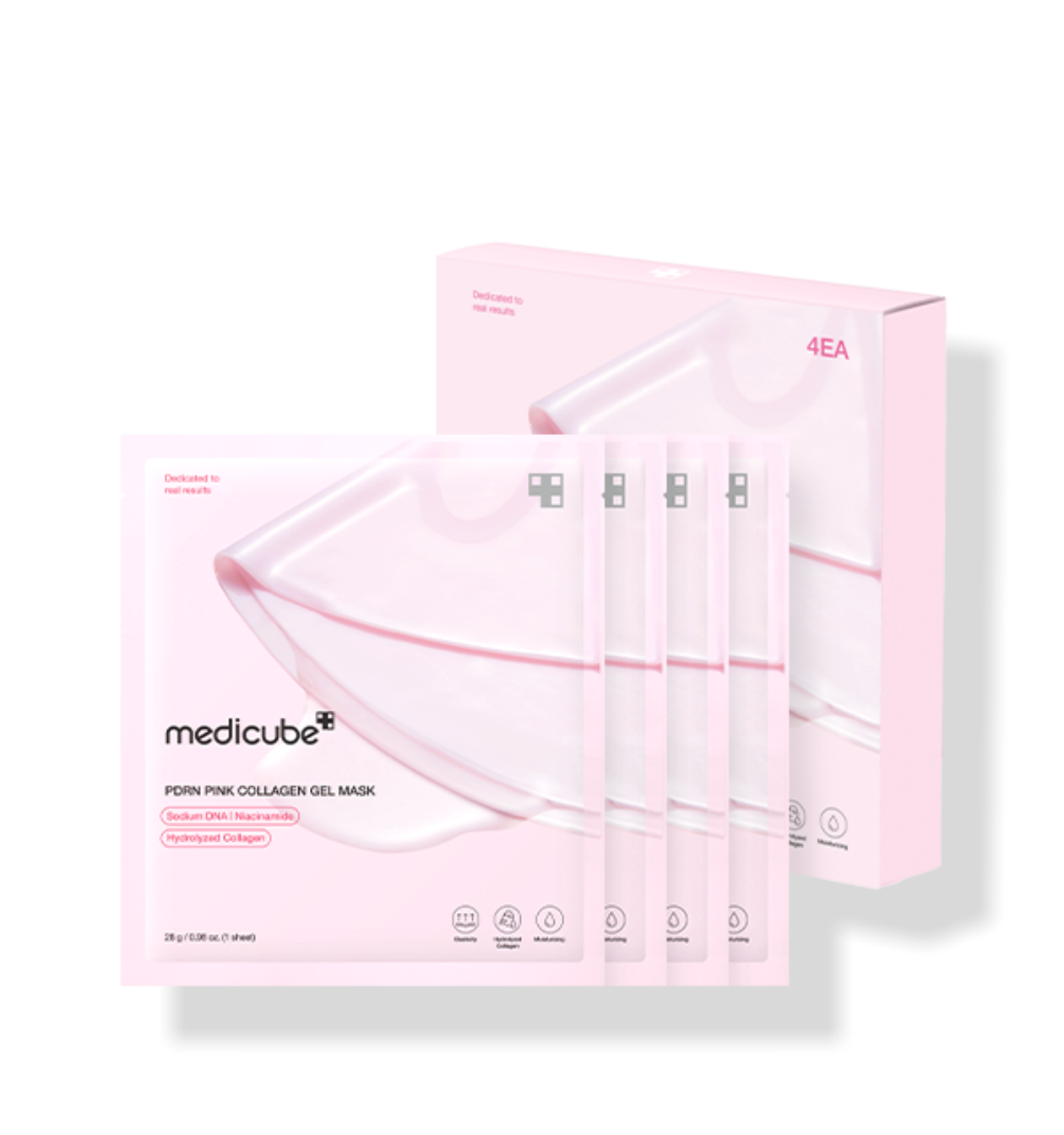 medicube PDRN Pink Collagen Gel Mask 28g x 4 Stück – straffende PDRN Kollagen Gelmaske