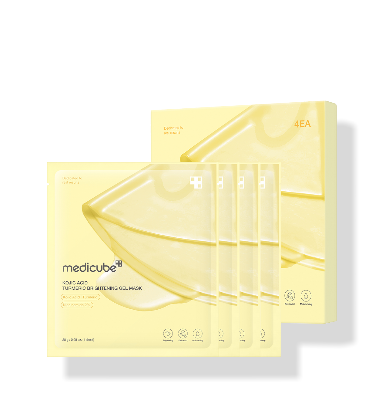 medicube Kojic Acid Turmeric Brightening Gel Mask 28g x 4 Stück – aufhellende Gelmaske Dark Spots