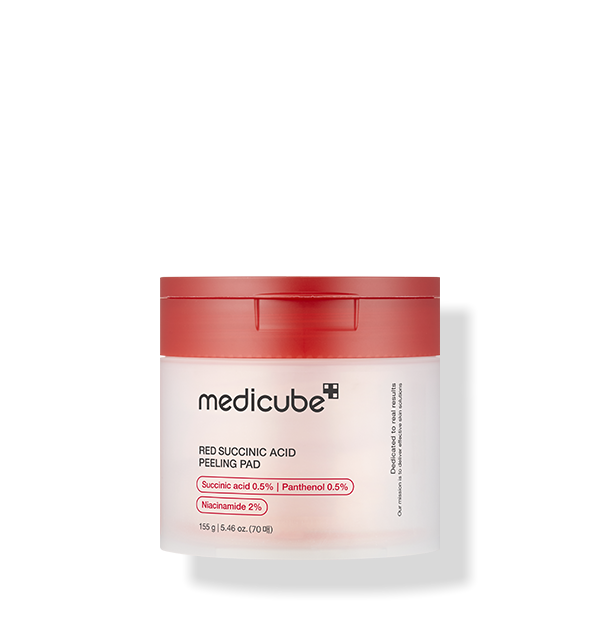 medicube Red Succinic Acid Peeling Pad 70 Stück – Anti-Akne Peeling-Pads Salicylsäure