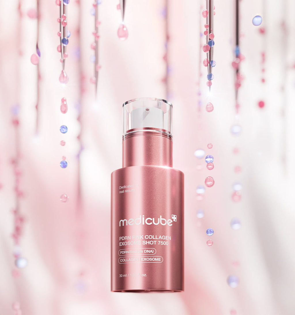 medicube PDRN Pink Collagen Exosome Shot 7500 30ml – Premium Glass Skin Ampoule PDRN Exosomen
