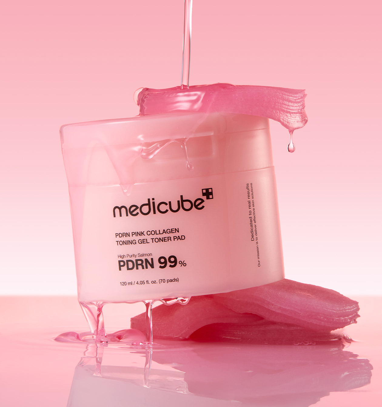 medicube PDRN Pink Collagen Gel Toner Pad 70 Stück 120ml – aufhellende PDRN Toner-Pads