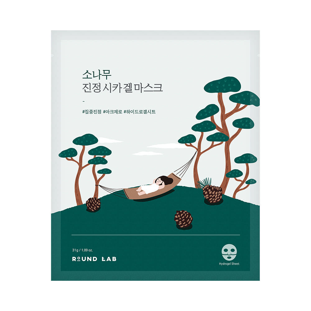 Round Lab Pine Calming Cica Gel Mask 31g x 5 Stück – kühlende Gel-Beruhigungsmaske Kiefer Cica