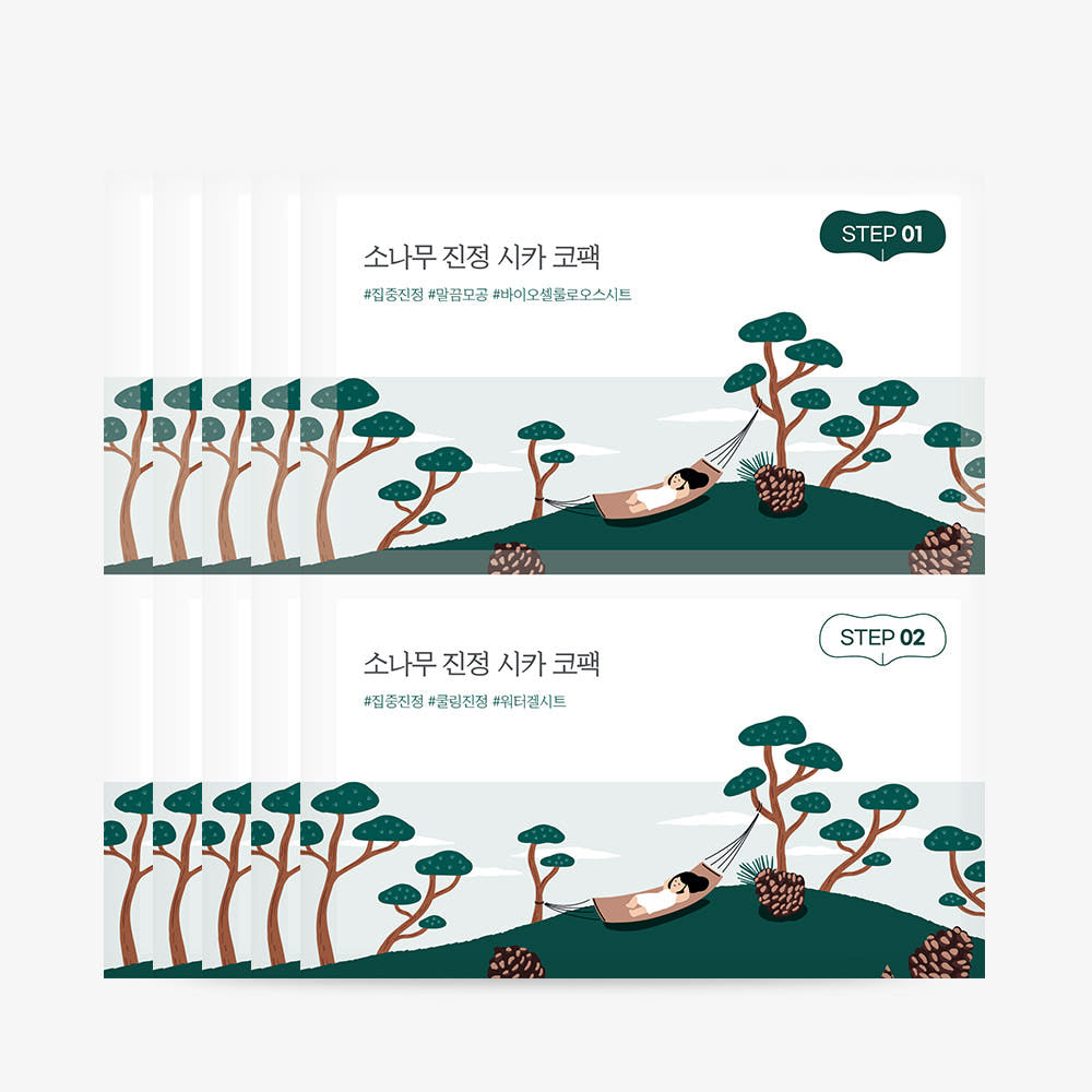 Round Lab Pine Tree Soothing Cica Biocellulose Nose Pack 5 Stück – 2-Schritt Nasenpad-Kit Kiefer Cica