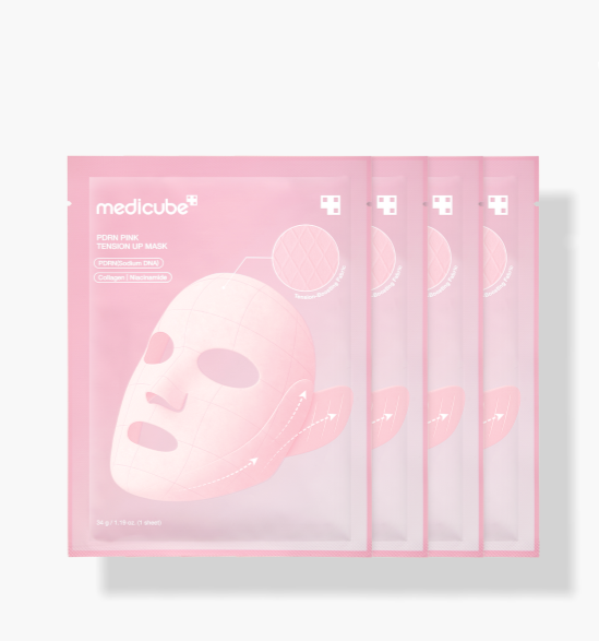 medicube PDRN Pink Tension Up Mask Set 34g x 4 Stück – intensives Lifting Gelmasken Set