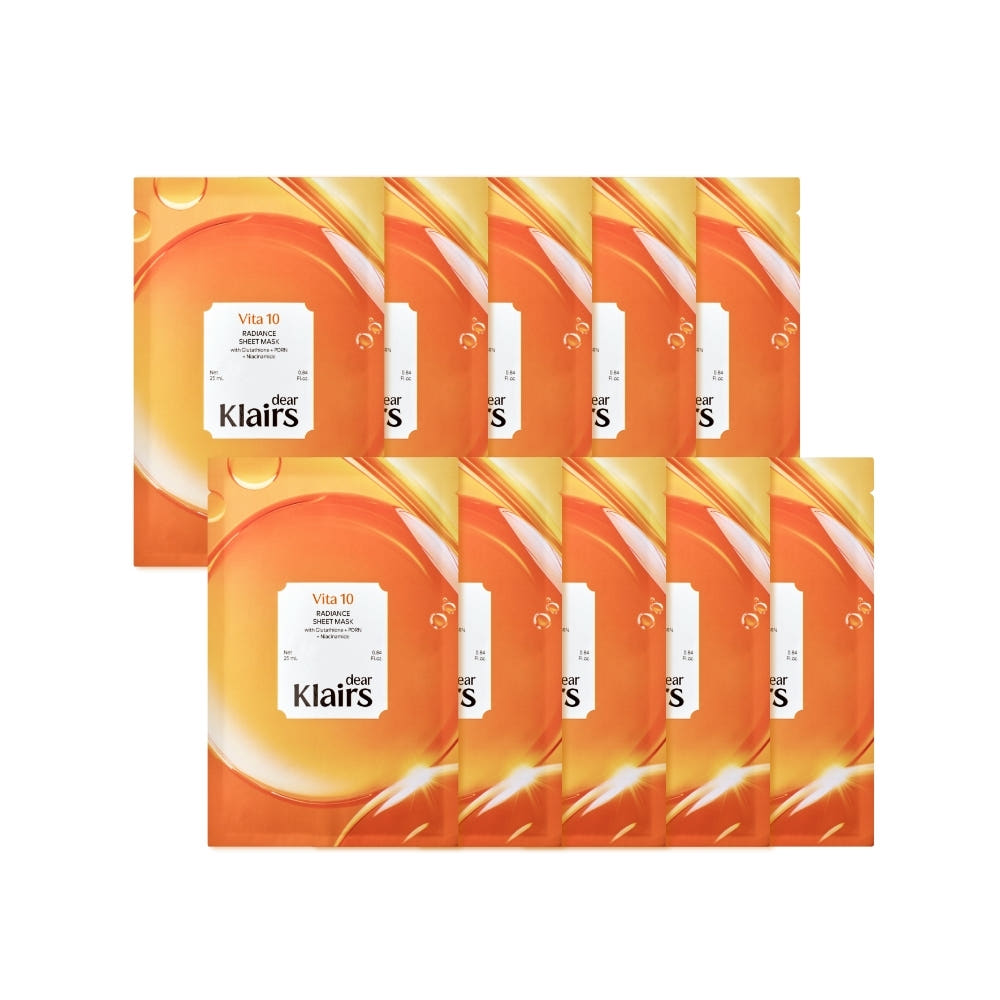 KLAIRS Vita 10 Radiance Sheet Mask 10er – Vitamin Tuchmasken Glow