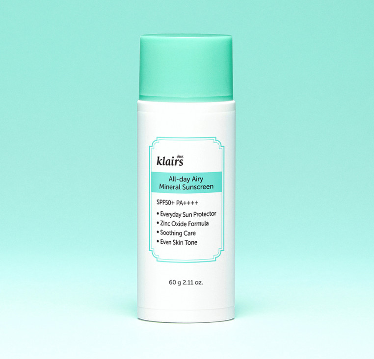 KLAIRS All-Day Airy Mineral Sunscreen SPF50+ PA++++ 60g – kein weisser Film