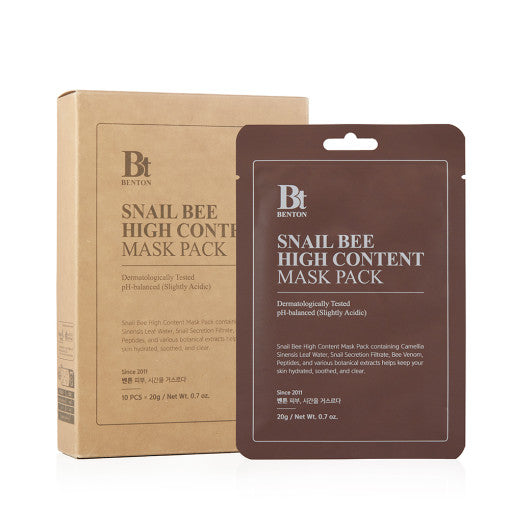 Benton Snail Bee High Content Sheet Mask 10er – Schnecke Bienengift Tuchmaske